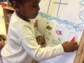 During Circle Time our Preschool 3's, Super Satellites, placed pictures of items beginning with their letter of the week on their easel!